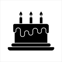 Cake flat vector icon. Birthday flat vector icon