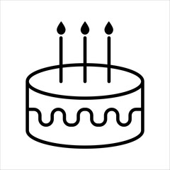 Cake flat vector icon. Birthday flat vector icon