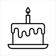 Fototapeta premium Cake flat vector icon. Birthday flat vector icon