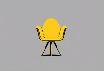Illustration of a yellow chair over gray background