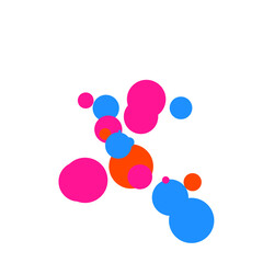 An abstract transparent bubble shape neon circles pattern design element.