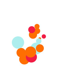 An abstract transparent bubble shape neon circles pattern design element.