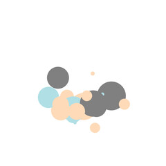 An abstract transparent bubble shape neon circles pattern design element.