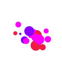 An abstract transparent bubble shape neon circles pattern design element.