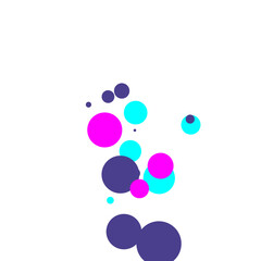 An abstract transparent bubble shape neon circles pattern design element.