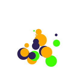 An abstract transparent bubble shape neon circles pattern design element.