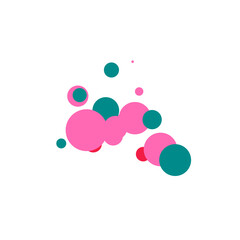 An abstract transparent bubble shape neon circles pattern design element.