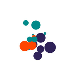 An abstract transparent bubble shape neon circles pattern design element.