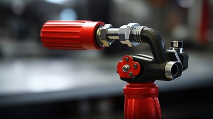 Naklejka premium Closeup of a gas shutoff tool, vital for quickly ting off gas in case of a leak.