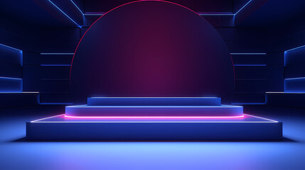 Fototapeta premium Modern round product advertising podium, booth, stage, product background, promotional event background