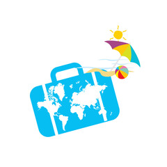 Logo design. World, Briefcase, Ambarella, Travel, Tours, Logo, Design, Illustration, Vector, Adventure.  