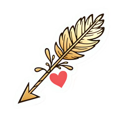 golden arrow with heart