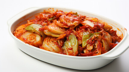 delicious kimchi. korean food close up white background