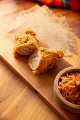Chicken Cordon Bleu. Chicken breast meat wrapped with ham and cheese, breaded and fried or baked....