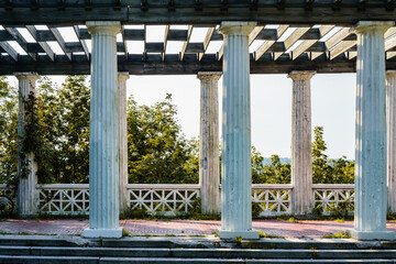 The Inspiration Point Shelter. Popular rest stop for cyclists along the Hudson River Greenway