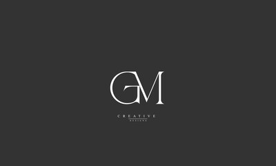 Alphabet letters Initials Monogram logo GM MG G M - obrazy, fototapety, plakaty
