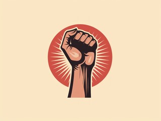 Poster With Fist, Empowering Symbol of Unity and Strength, Solidarity