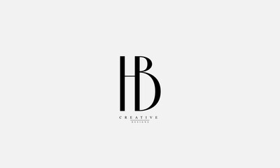 Alphabet letters Initials Monogram logo HB BH H B