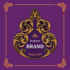 Ornamental labels with a luxurious style require the development of a branded corporate identity