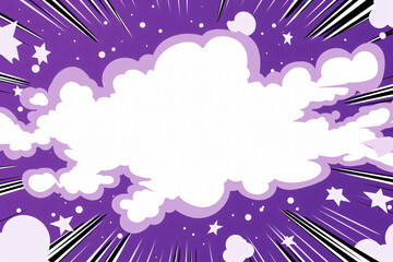 Fototapeta na wymiar Purple and white color flat comic style background