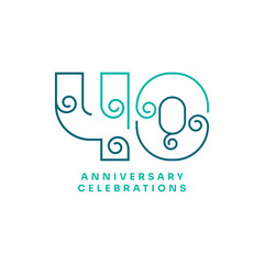 40 years anniversary celebrations logo concept