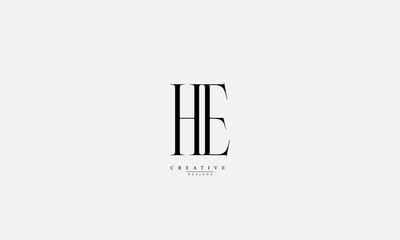 Alphabet letters Initials Monogram logo HE EH H E