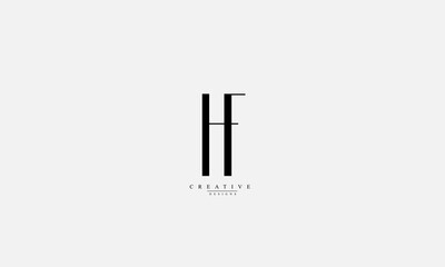 Alphabet letters Initials Monogram logo HF FH H F