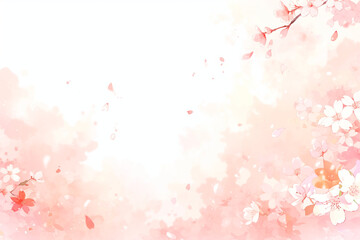 桜の水彩画　ふわふわ優しい手描き風イラスト