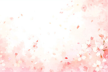 Obraz na płótnie Canvas 桜の水彩画　ふわふわ優しい手描き風イラスト