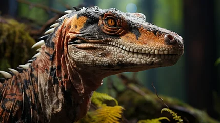 Crédence de cuisine en verre imprimé Dinosaures Corythosaurus in nature ancient dinosaur danger animal