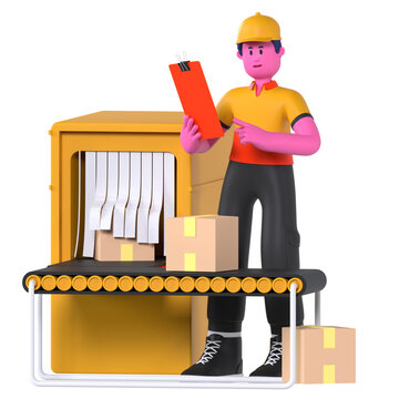 Boy Conveyor Deliveryman Package Courier