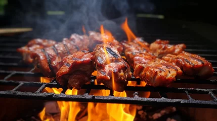 Foto op Canvas korean style pork bbq grilled pork with fire © Aura