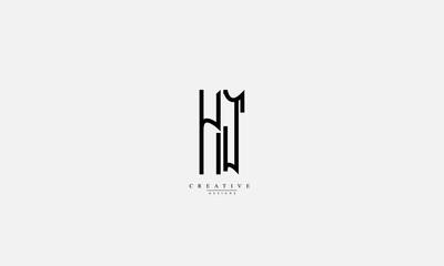 Alphabet letters Initials Monogram logo HJ H J