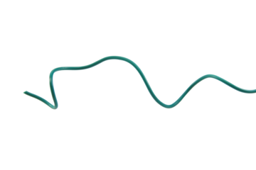 green wire cable of usb and adapter isolated on white background.Selection focus.