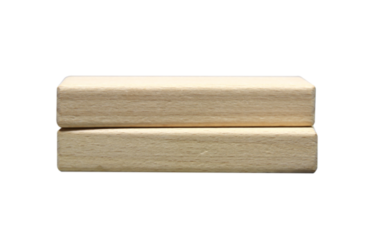 wooden blocks, square wooden toys isolated on white background.Selection focus.