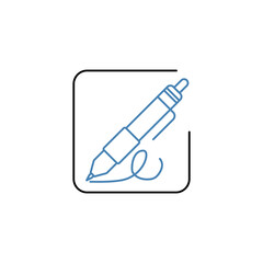 signature concept line icon. Simple element illustration. signature concept outline symbol design.