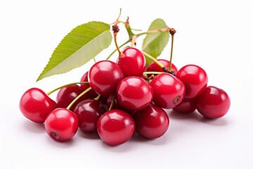 Obraz premium A stack of cherries is arranged on top of each other, near a cherry tree.
