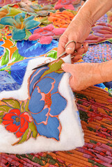 Handmade work with calico fabric, widely used for crafts, patchwork and decoration items in Brazil.