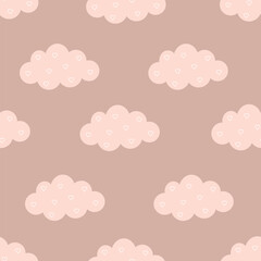 Adorable Pastel Clouds Pattern Hand Drawn Seamless for Kids and Nursery