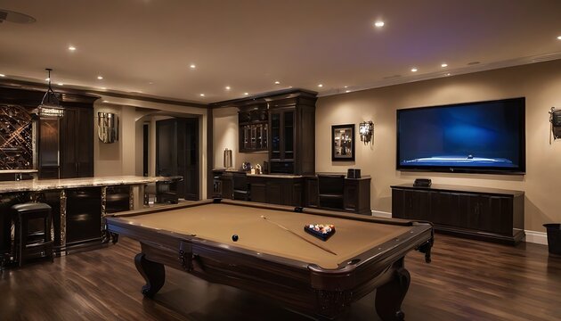 pool table with balls