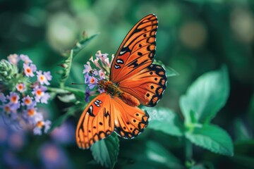 A vibrant butterfly on a delicate flower