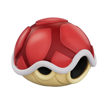Turtle shell 3D illustration, video game enemy