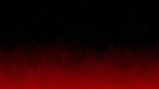 Rainfall animation overlay background motion graphics storm seamless raindrops falling thunderstorm overlay visual effect gradient black red