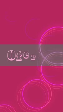 oferta en aviso rosa con c&iacute;rculos en espiral