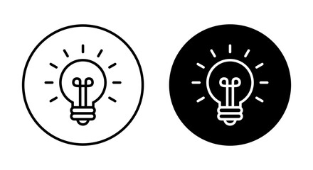 Light bulb line icon vector on black circle. Idea, creativity sign symbol © Ka Han