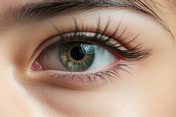 Obraz premium Close up of an asian young woman's eye