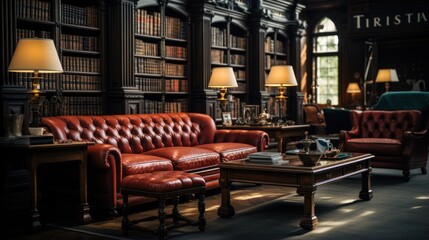 old library with bookshelves