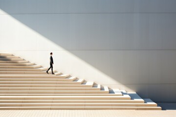  person walking on the stairs and business success 