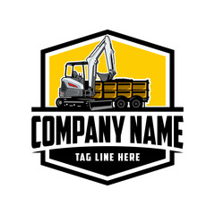 mini excavator company  logo vector image	