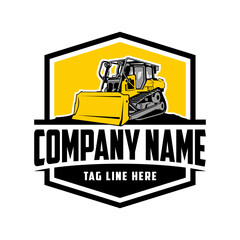 bulldozer company  logo vector image © Shenju
